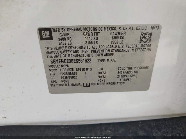 2014 CADILLAC SRX 3GYFNCE38ES561623 Photo 8