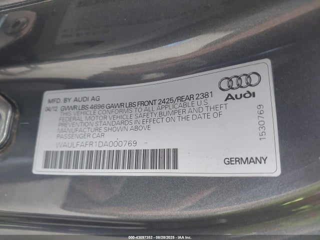 2013 AUDI A5 WAULFAFR1DA000769 Photo 8
