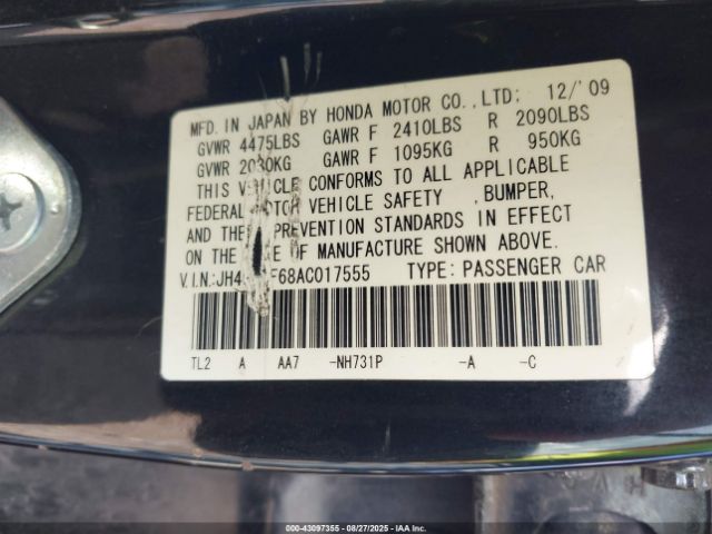 2010 ACURA TSX JH4CU2F68AC017555 Photo 8