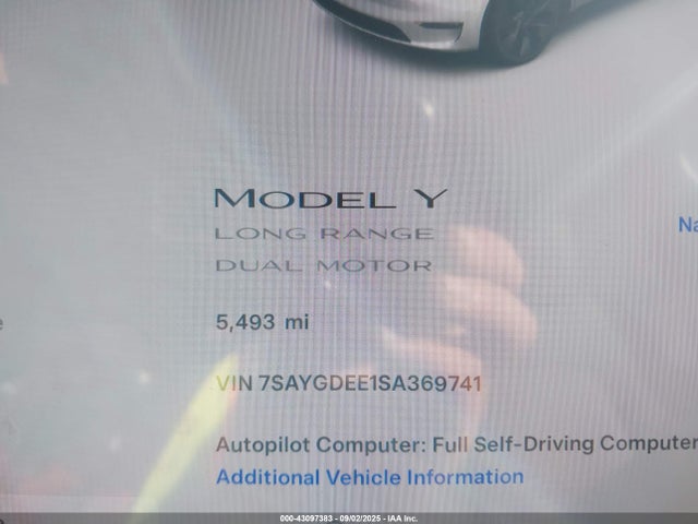 2025 TESLA MODEL Y 7SAYGDEE1SA369741 Photo 6