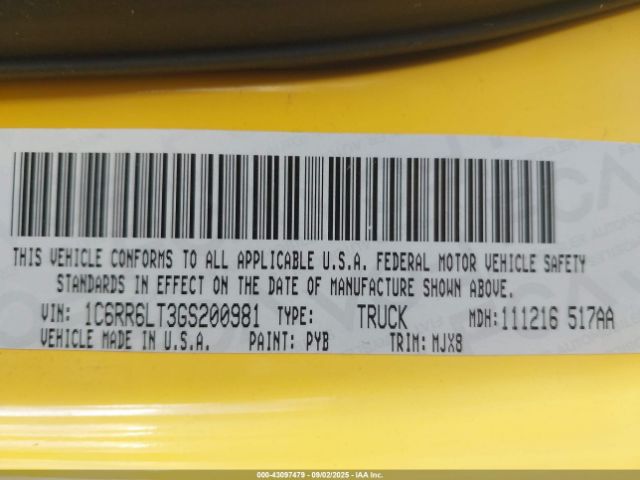 2016 RAM 1500 1C6RR6LT3GS200981 Photo 8
