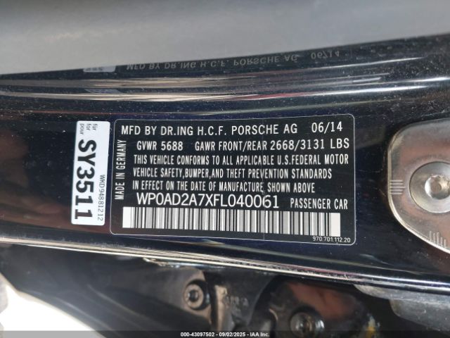 2015 PORSCHE PANAMERA E-HYBRID WP0AD2A7XFL040061 Photo 8