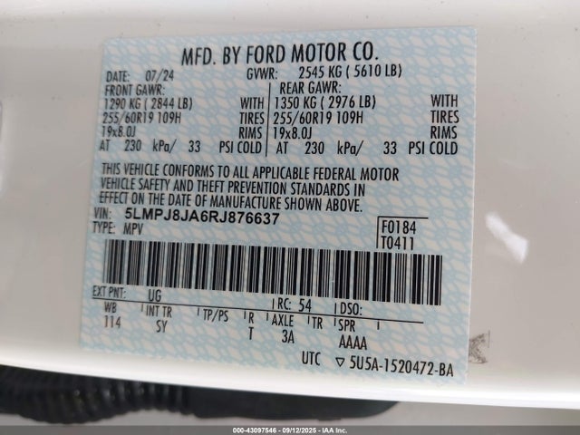5LMPJ8JA6RJ876637 Lincoln gtdi a
