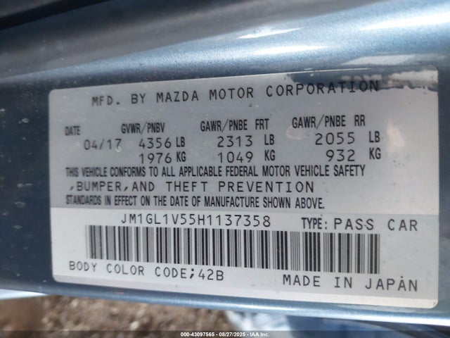 Mazda Mazda6 Touring 2017 JM1GL1V55H1137358 Image 9