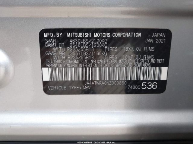2022 MITSUBISHI ECLIPSE CROSS JA4ATWAA0NZ000860 Photo 8