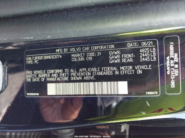 2021 VOLVO S60 7JR102FZ6MG123774 Photo 8