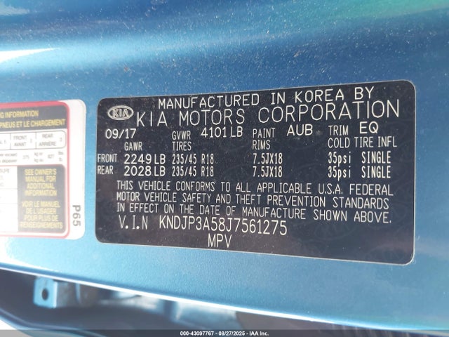 KIA g 2018 KNDJP3A58J7561275 Image 9