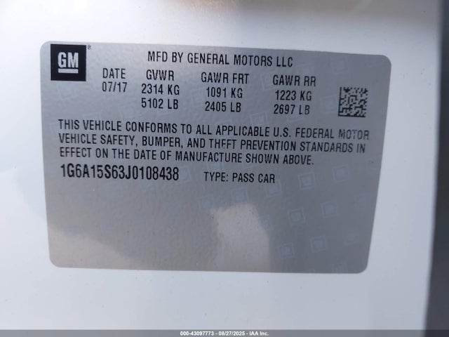 2018 CADILLAC CTS-V 1G6A15S63J0108438 Photo 8