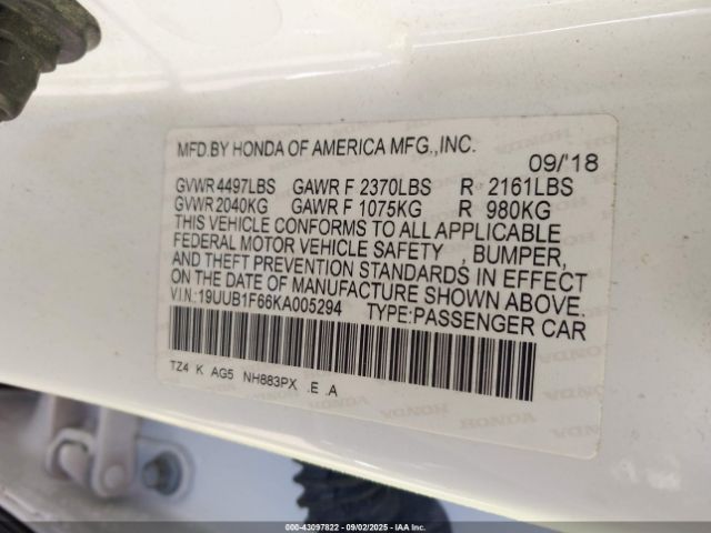 2019 ACURA TLX 19UUB1F66KA005294 Photo 8