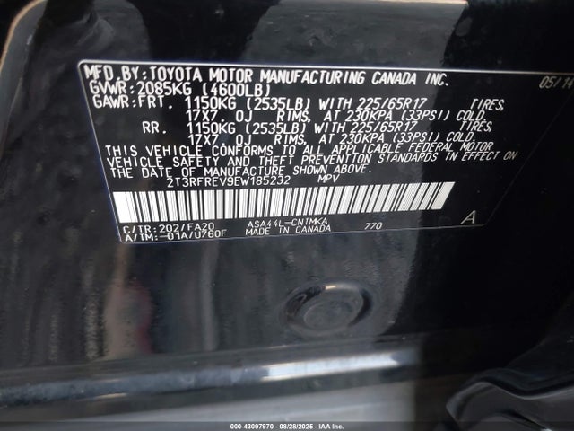 Toyota 2ar-fe 2014 2T3RFREV9EW185232 Image 9