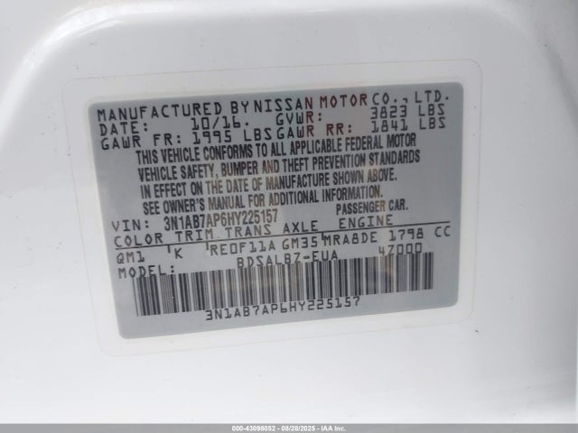 Nissan Sentra 2017 3N1AB7AP6HY225157 Image 9