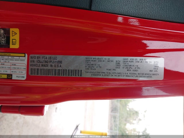 1C6JJTBG1PL511200 Jeep Gladiator