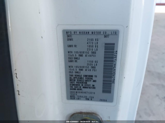 3N6CM0KN9HK713216 Nissan NV200