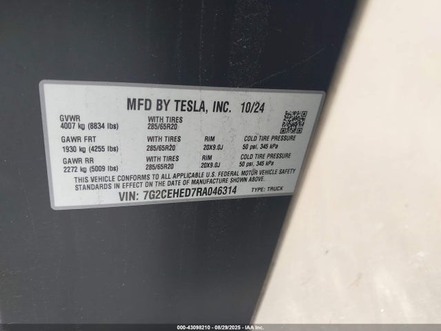 2024 TESLA CYBERTRUCK 7G2CEHED7RA046314 Photo 8
