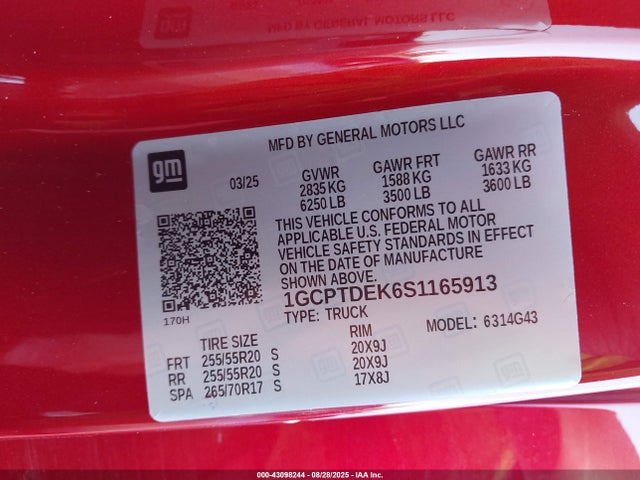 1GCPTDEK6S1165913 Chevrolet l3b