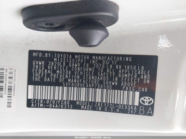 Toyota 2zr-fe 2017 5YFBURHEXHP706590 Image 9