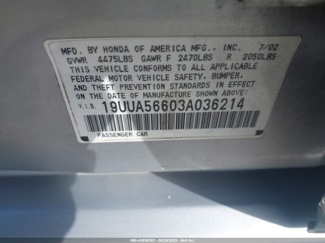 2003 ACURA TL 19UUA56603A036214 Photo 8