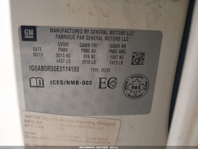 2014 CADILLAC ATS 1G6AB5R30E0114180 Photo 8