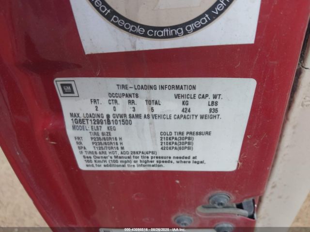 2001 CADILLAC ELDORADO 1G6ET12991B101500 Photo 8