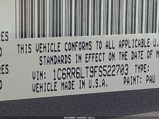 2015 RAM 1500 1C6RR6LT9FS522703 Photo 8