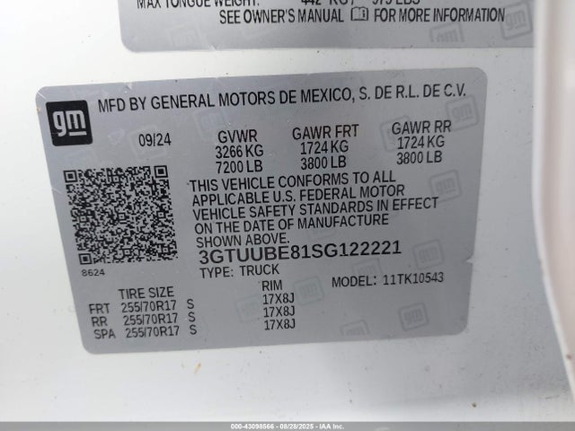 3GTUUBE81SG122221 GMC lz0