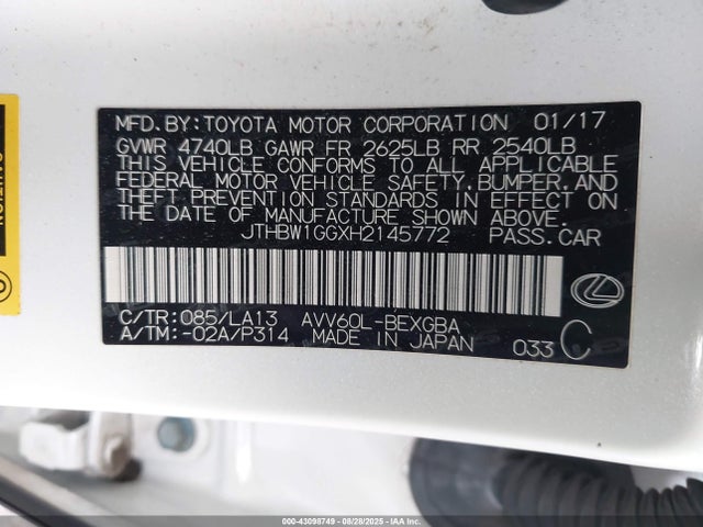 JTHBW1GGXH2145772 Lexus 2ar-fxe, 2jm