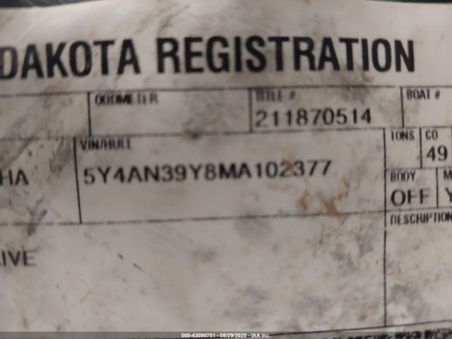 2021 YAMAHA YXE1000 5Y4AN39Y8MA102377 Photo 9