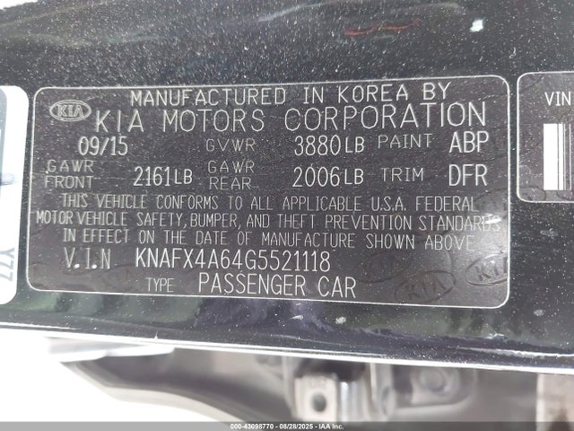 KIA mpi nu 2016 KNAFX4A64G5521118 Image 9