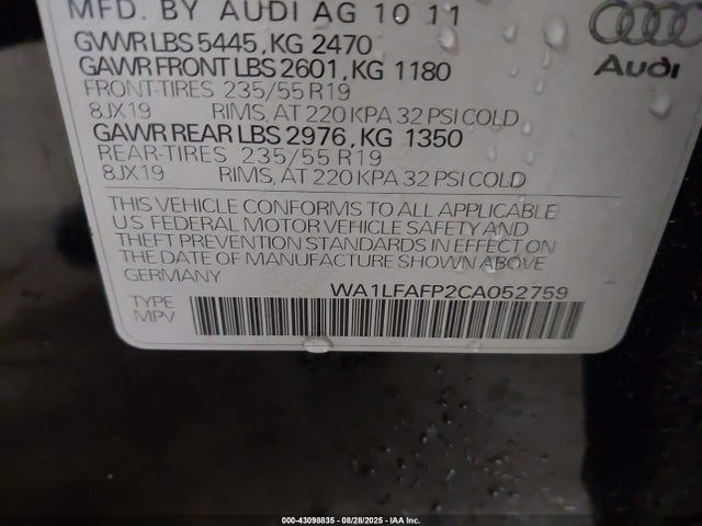 2012 AUDI Q5 WA1LFAFP2CA052759 Photo 8