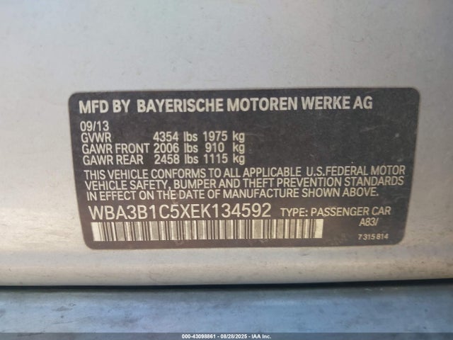 WBA3B1C5XEK134592 BMW 320i