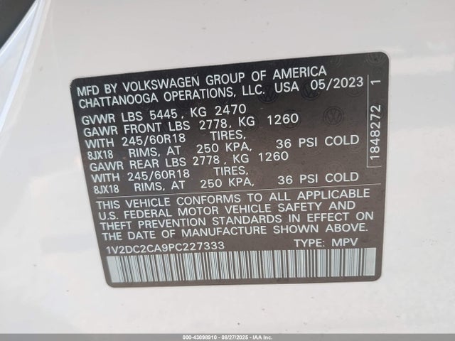 Volkswagen 2.0 tsi 2023 1V2DC2CA9PC227333 Image 9