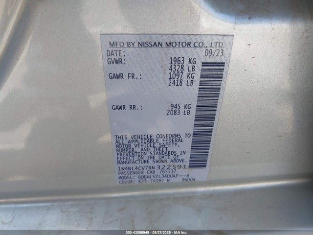 Nissan 2024 2024 1N4BL4CV7RN322591 Image 9