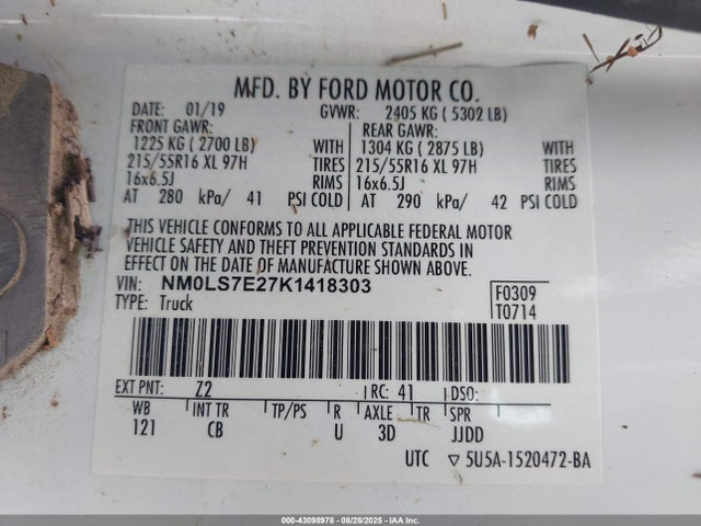 Ford 2019 2019 NM0LS7E27K1418303 Image 9