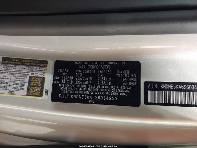 KNDNE5KA6S6034955 KIA gamma ii + hev
