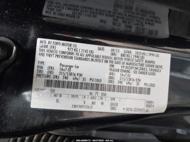 Ford 2014 2014 1FADP3K28EL169823 Image 9