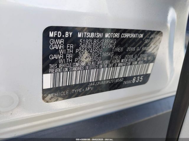 2024 MITSUBISHI OUTLANDER JA4J3VA89RZ019582 Photo 8