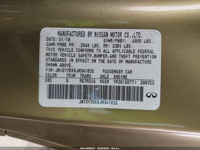 Infiniti Q60 2018 JN1EV7EK6JM341832 Image 9