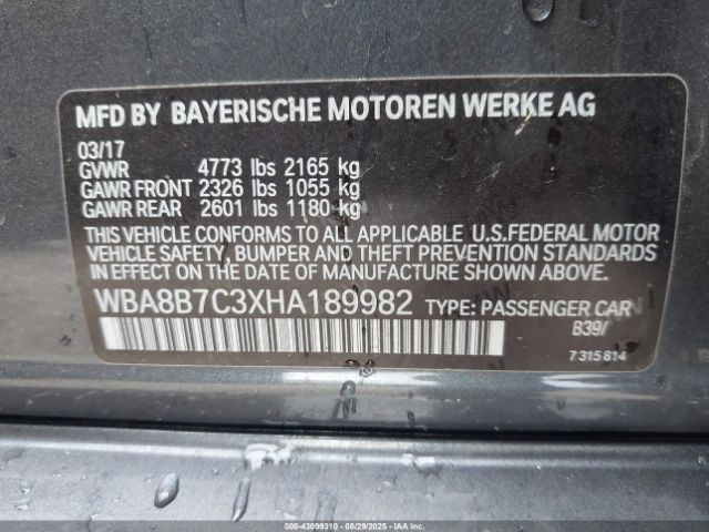 2017 BMW 340I WBA8B7C3XHA189982 Photo 8