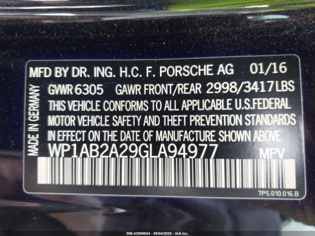 2016 PORSCHE CAYENNE WP1AB2A29GLA94977 Photo 8