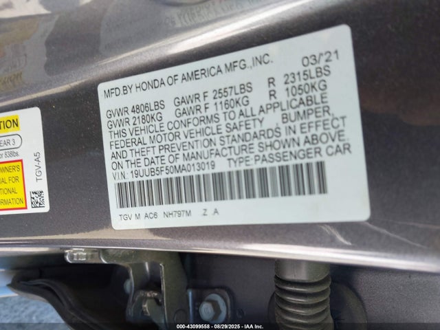 19UUB5F50MA013019 Acura k20c6