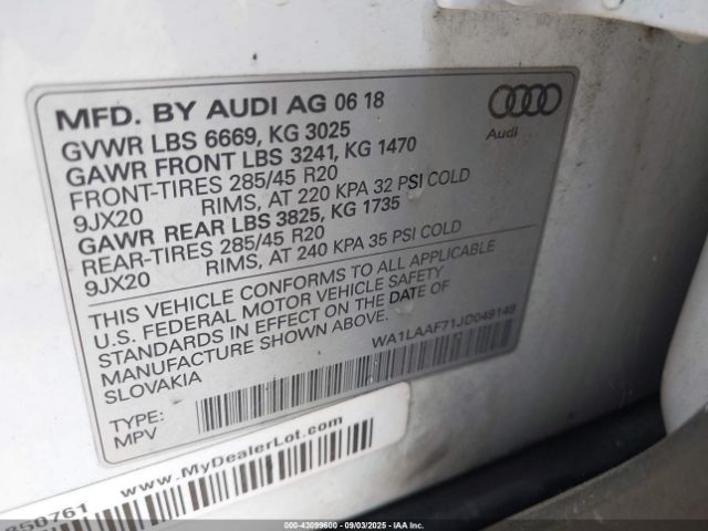 2018 AUDI Q7 WA1LAAF71JD049149 Photo 8