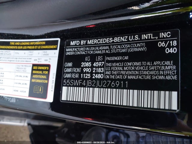 Mercedes-Benz m274 2018 55SWF4JB2JU276911 Image 9