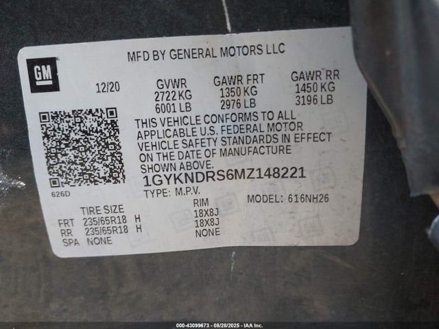 2021 CADILLAC XT5 1GYKNDRS6MZ148221 Photo 8