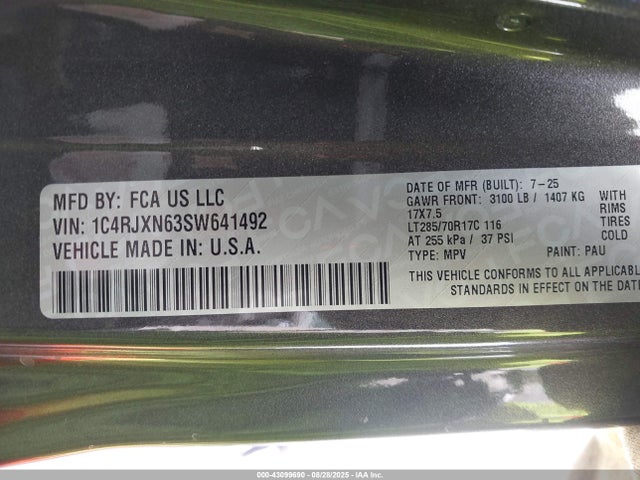 1C4RJXN63SW641492 Jeep Wrangler