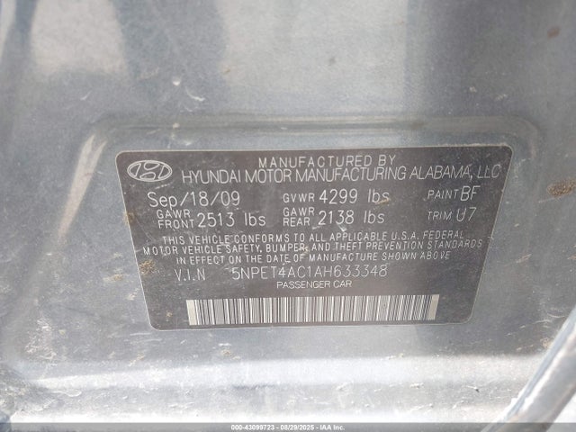 2010 HYUNDAI SONATA 5NPET4AC1AH633348 Photo 8
