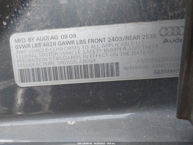 2010 AUDI A4 WAUHFAFLXAN017320 Photo 8