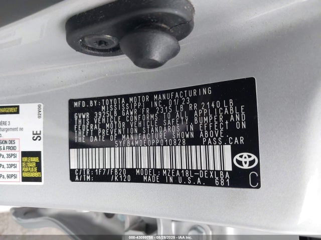 Toyota m20a-fks 2023 5YFB4MDE0PP010828 Image 9
