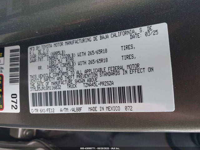 Toyota t24a-fts 2025 3TMLB5JN1SM116032 Image 9