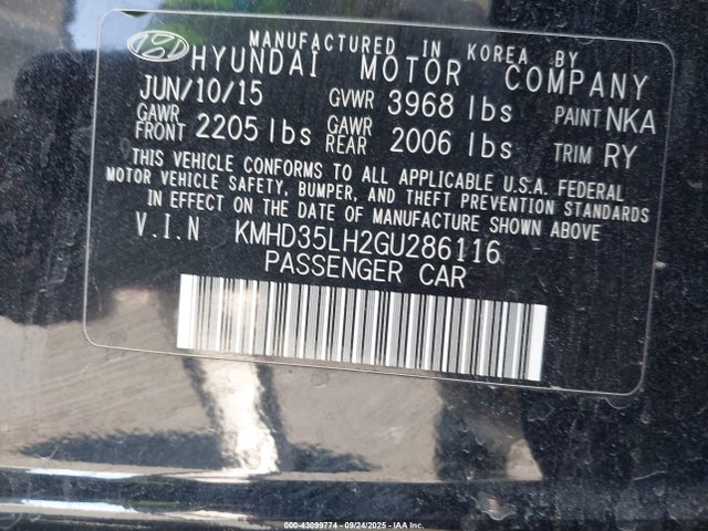 Hyundai dohc gdi nu 2016 KMHD35LH2GU286116 Image 9