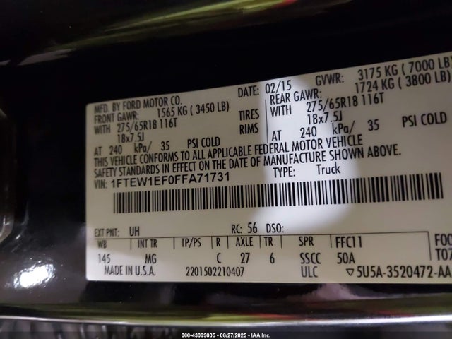Ford 2015 2015 1FTEW1EF0FFA71731 Image 9